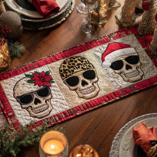 Christmas Skull XR0910046CL Quilted Table Runner