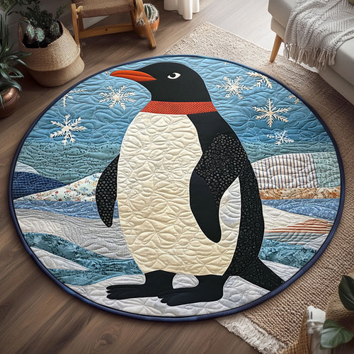 Penguin Peek WJ2507044CL Quilted Round Mat