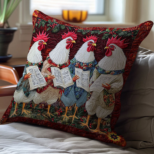 Chicken Christmas Choir WY1612089CL Quilt Pillow Case