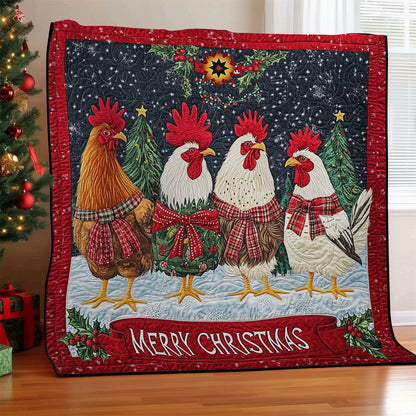 Christmas Chicken Family WY2511016CL Quilt