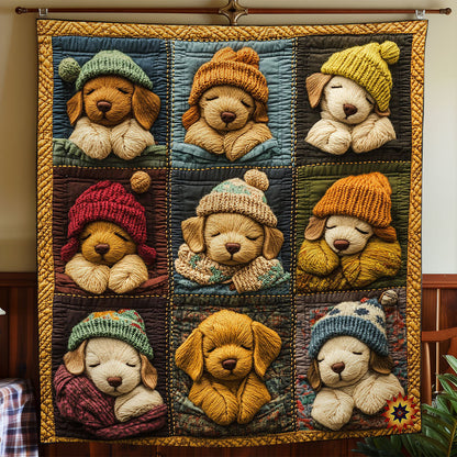 Sleeping Winter Puppy WY2811035CL Quilt