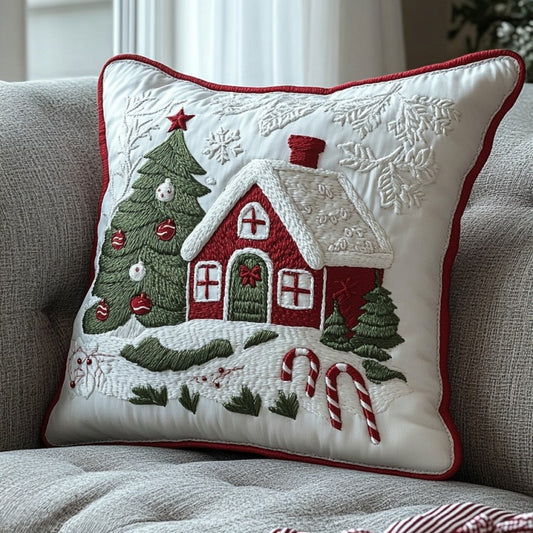 Red House In Snow Night XR2109005CL Quilt Pillow Case