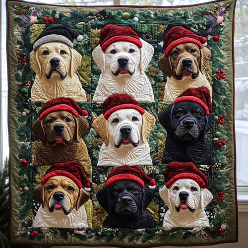 Labradors In Christmas XR0212015CL Quilt