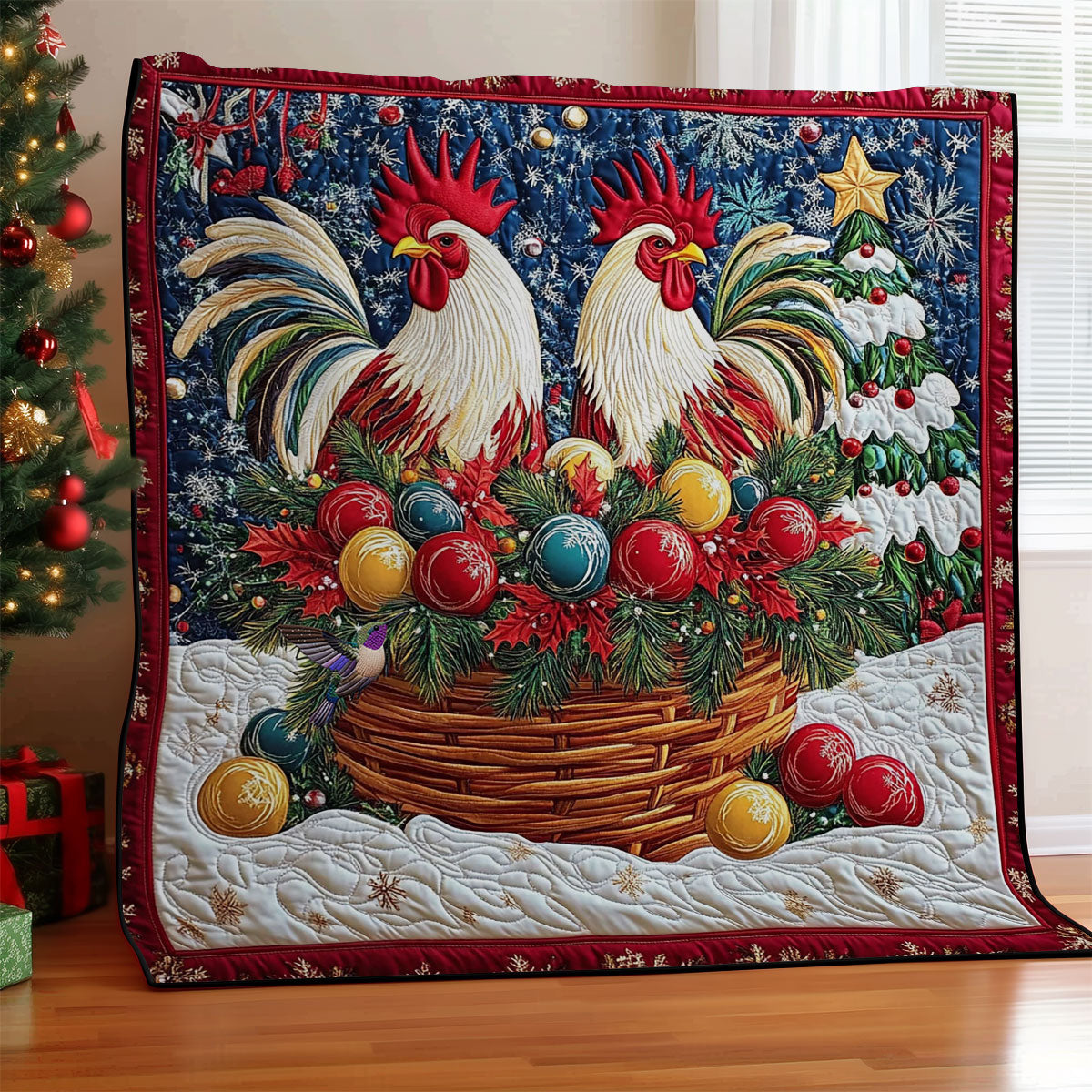 Bauble Basket Chicken WY0412004CL Quilt