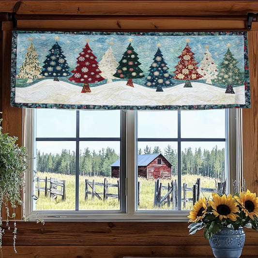 Christmas Tree Whisper WN0707037CL Quilted Valance