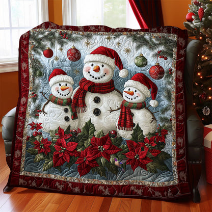 Poinsettia Snowman WY2811008CL Quilt