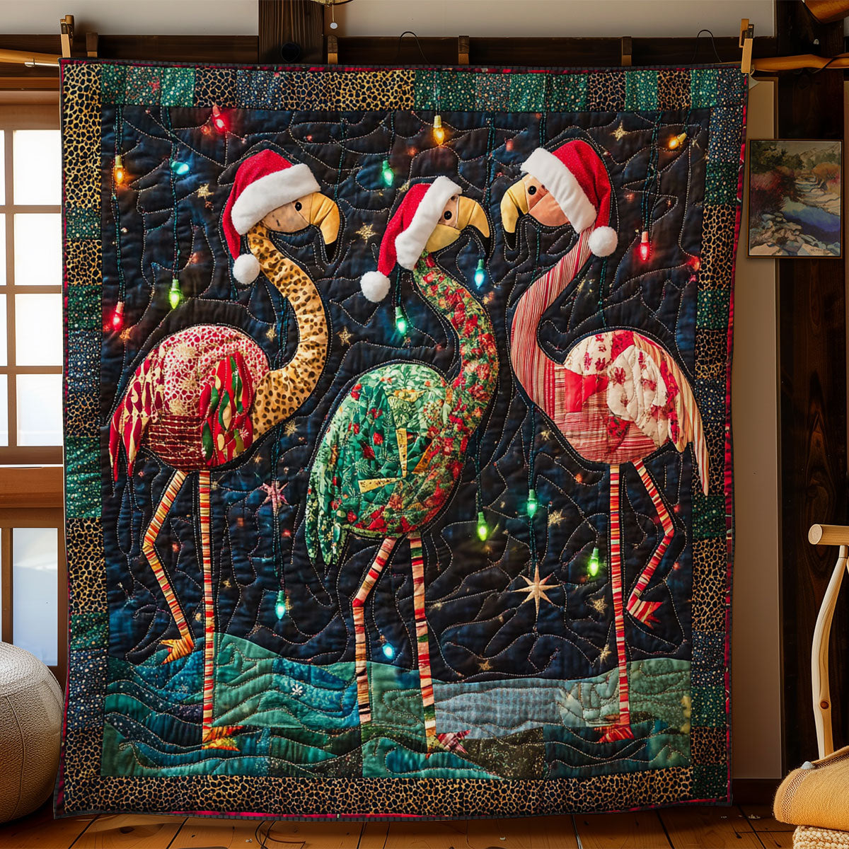 Merry Flamingo Nights WN1107039CL Quilt
