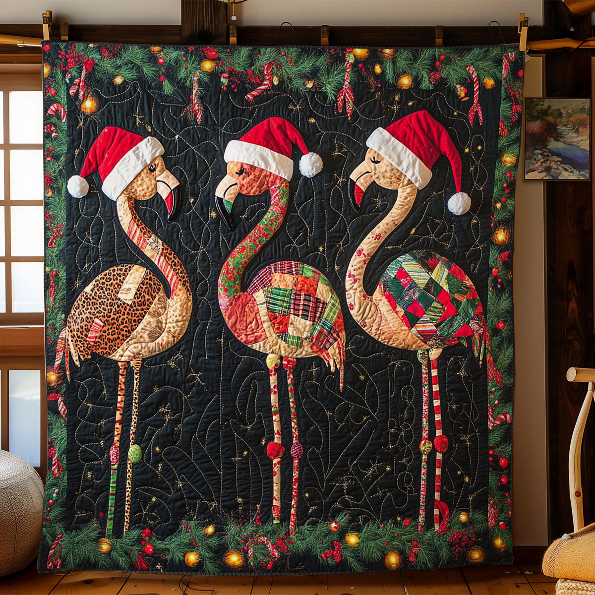 Flamingo Noel Sparkle WN1107023CL Quilt