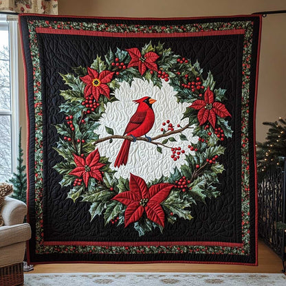 Christmas Wreath Cardinal WP2611018CL Quilt