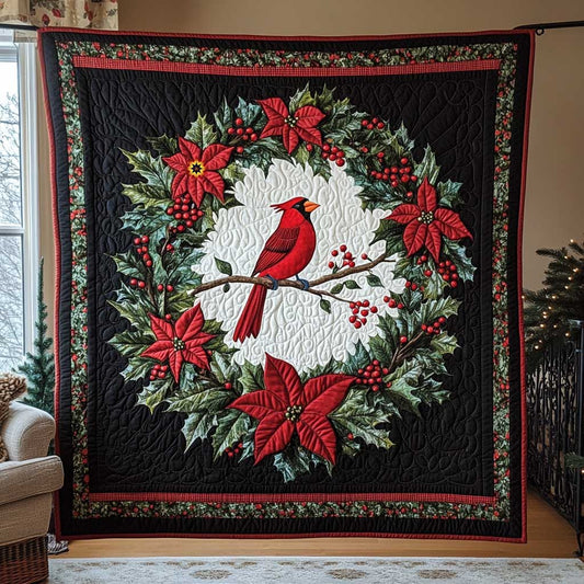 Christmas Wreath Cardinal WP2611018CL Quilt
