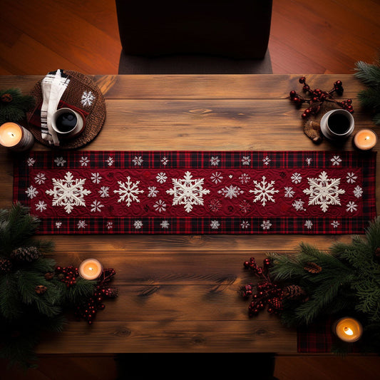 Snowflake Starlight WN1107073CL Quilted Table Runner
