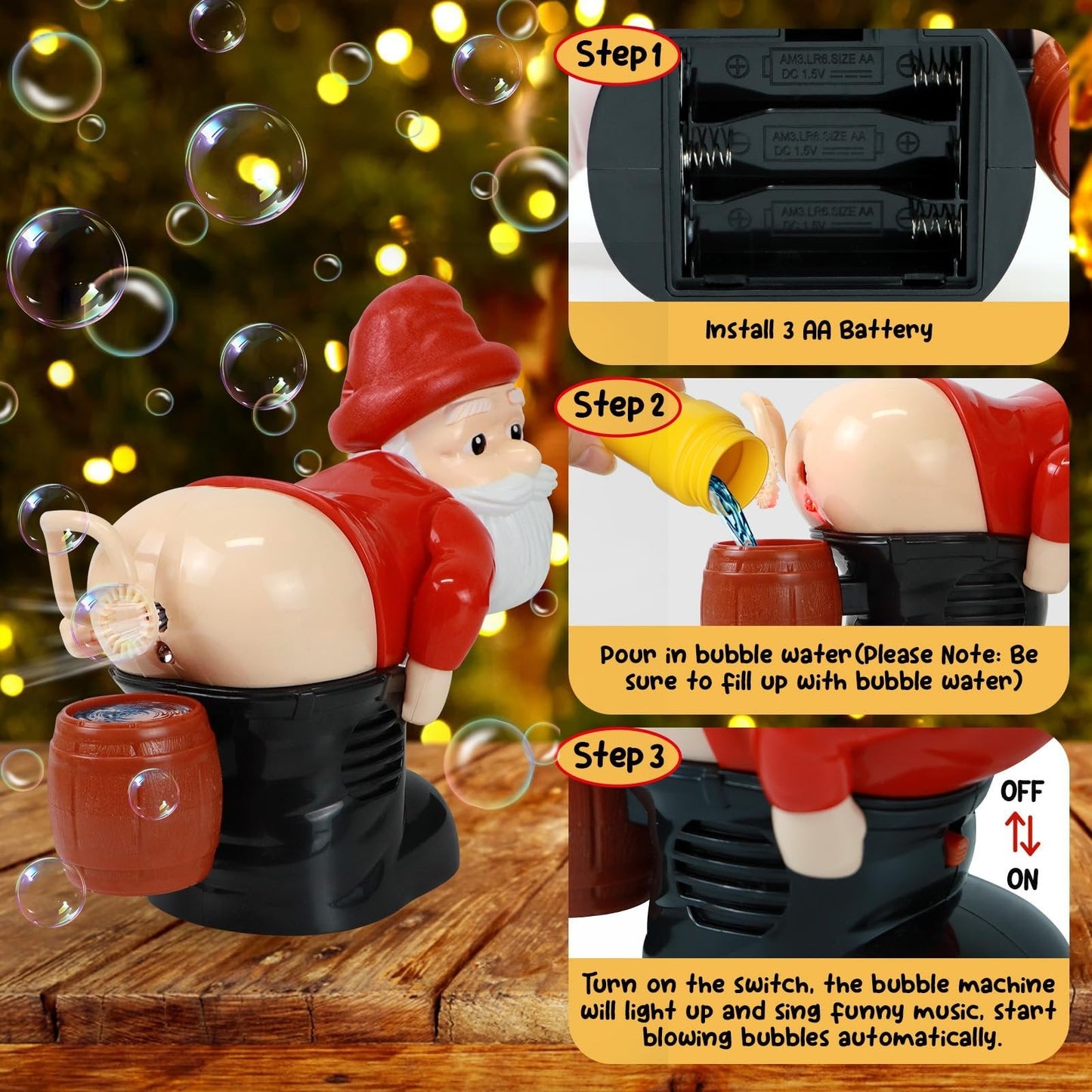 🎄Celebrate Christmas: 60% OFF! 🎅Bubble Blowing Santa With Music & Flashing Lights🫧