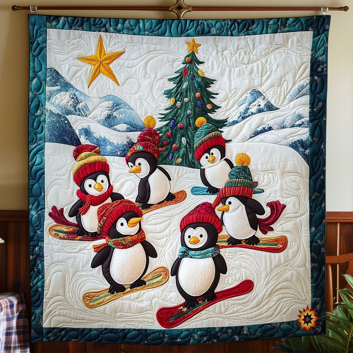 Snowboard Penguin WY0412012CL Quilt
