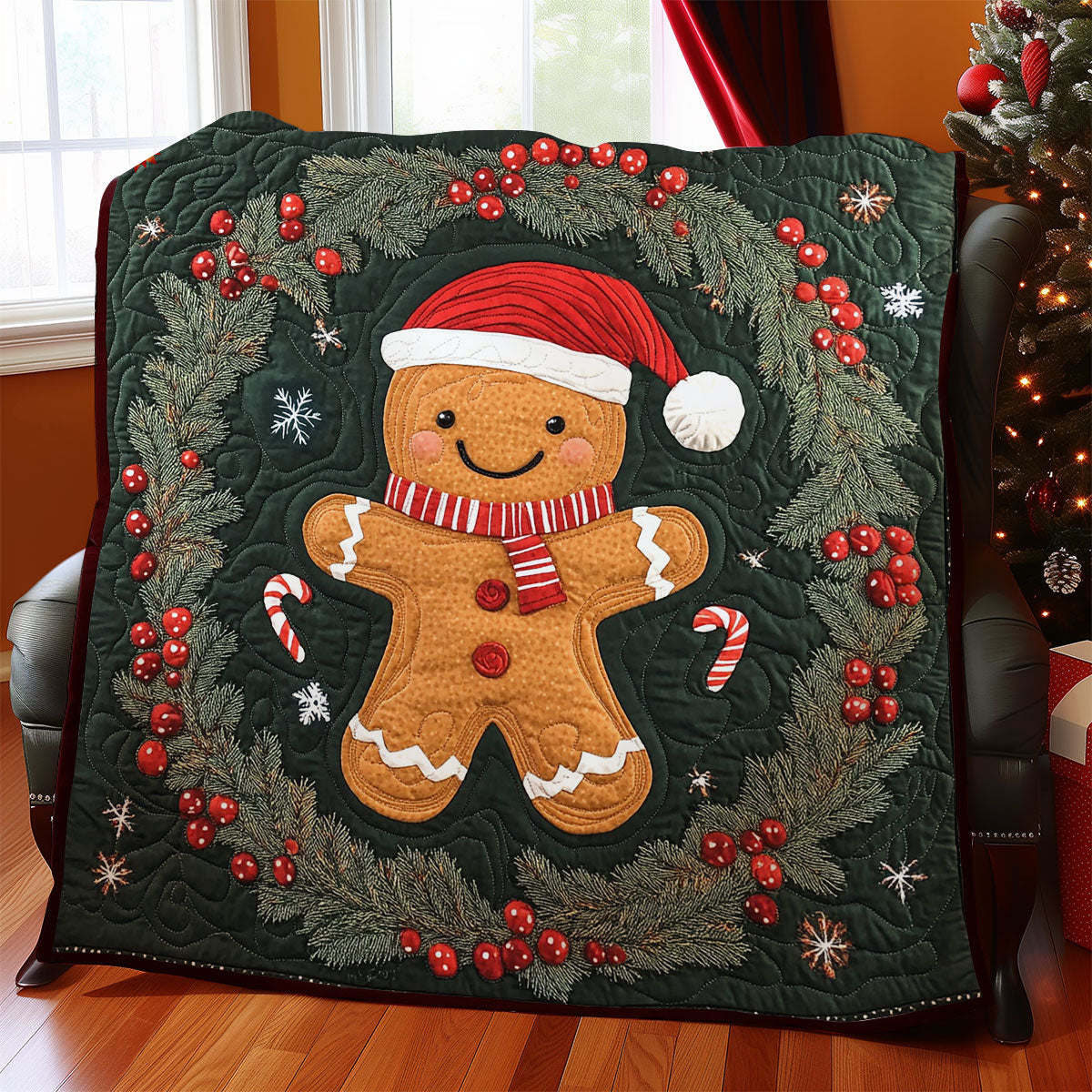 Santa Gingerman WY0312011CL Quilt