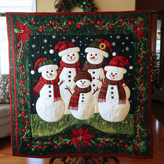 Snowman Family Christmas WP0512027CL Quilt