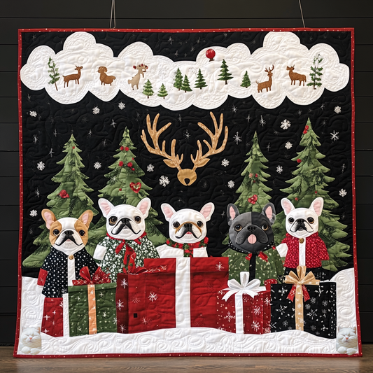 Christmas Dream French Bulldogs XR0212009CL Quilt