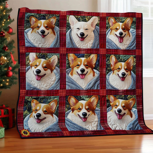 Happy Corgi WY0212016CL Quilt