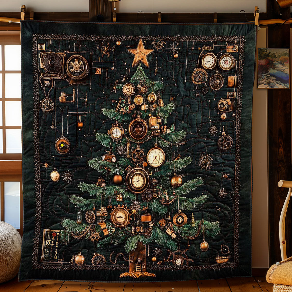 Steampunk Christmas Tree WN1005061CL Quilt