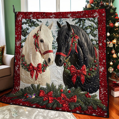 Christmas Couple Horse WY2511018CL Quilt