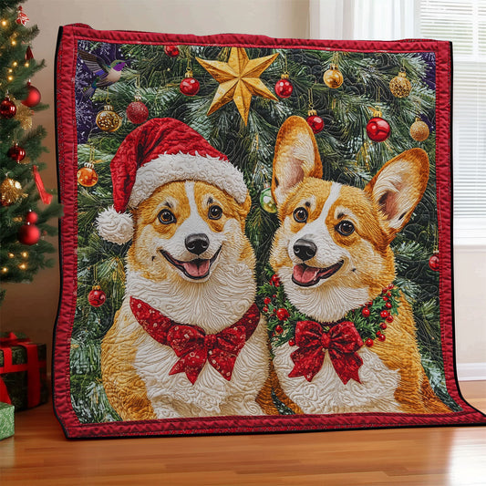 Christmas Couple Corgi WY2011020CL Quilt