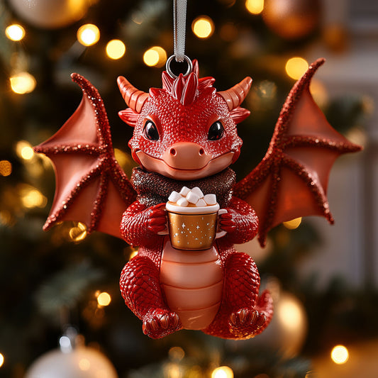 Hot Cocoa Dragon LT2010013CL Christmas Ornament