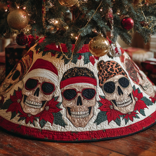 Christmas Skull XR1010007CL Quilted Christmas Tree Skirt