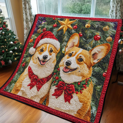 Christmas Couple Corgi WY2011020CL Quilt