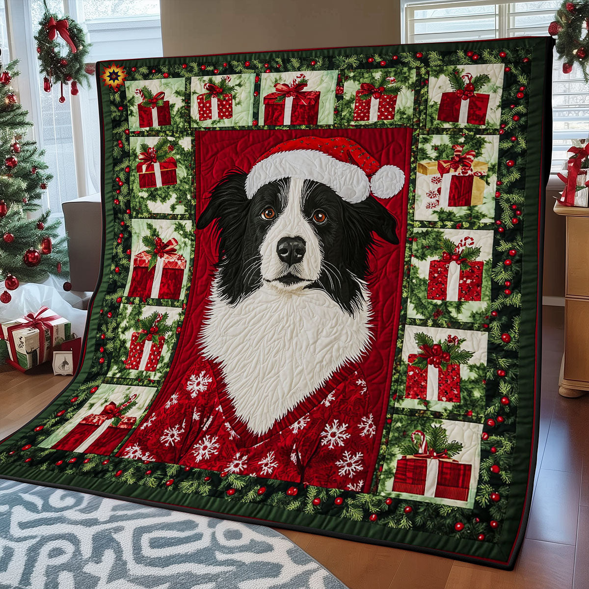 Christmas Border Collie WY2311011CL Quilt