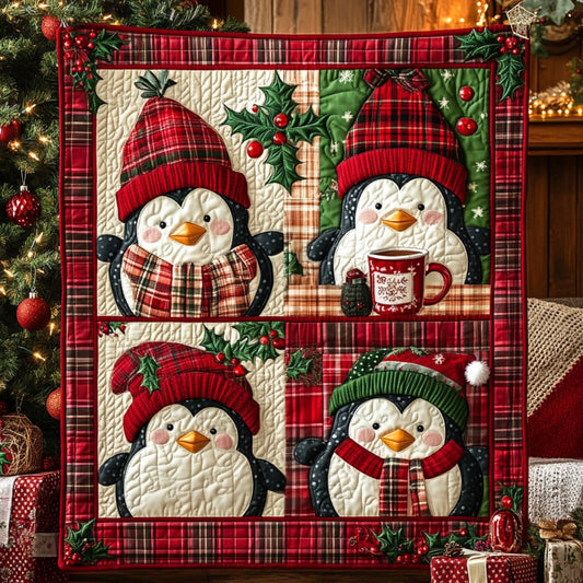 Adorable Christmas Penguins XR0910021CL Quilt