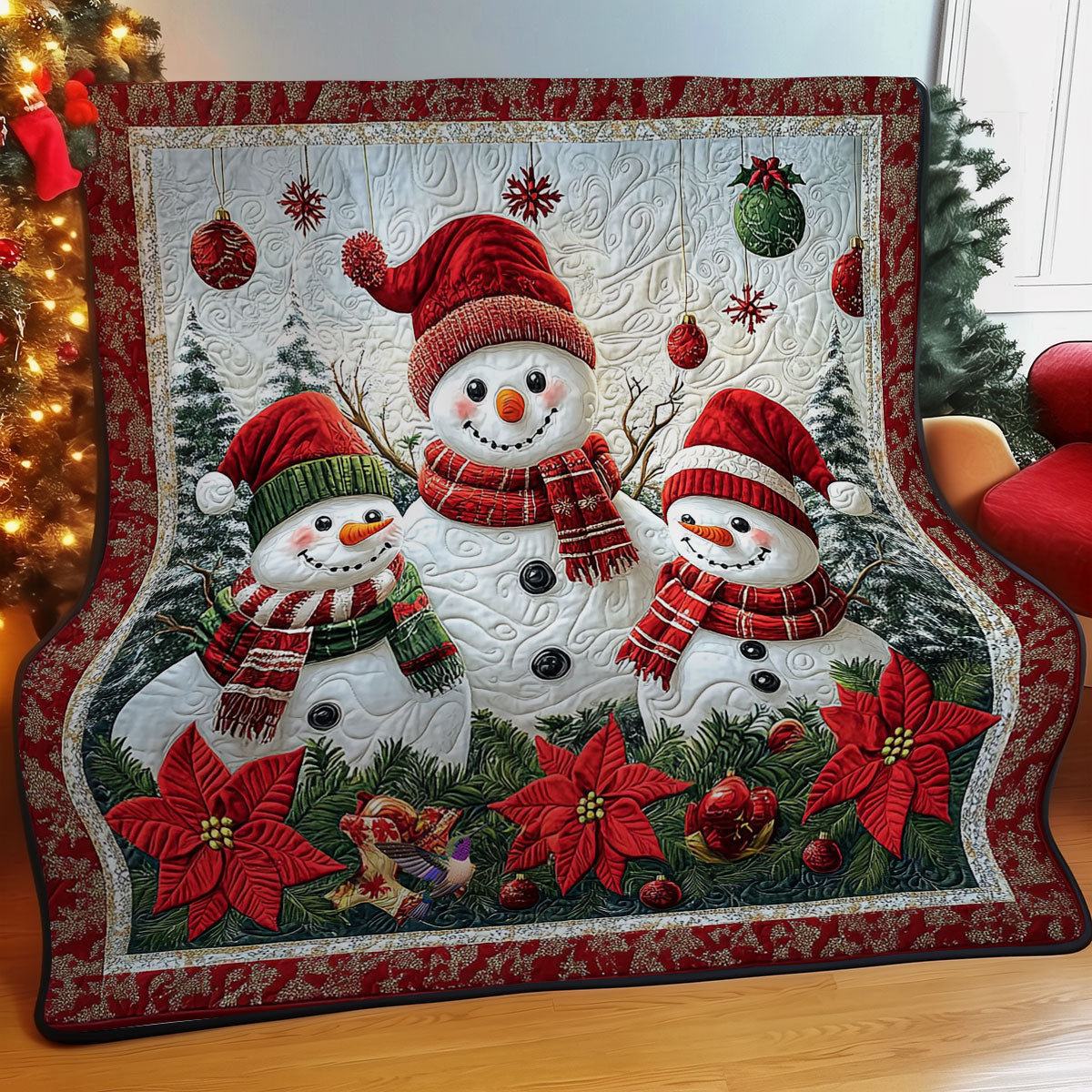 Santa Snowman WY2811011CL Quilt