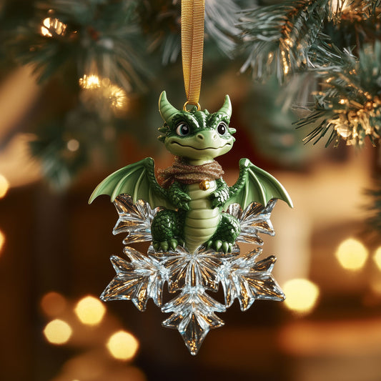 Dragon on Snowflake LT2010007CL Christmas Ornament