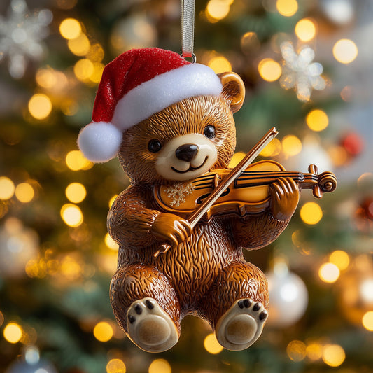 Holiday Violin Bear LT1710014CL Christmas Ornament