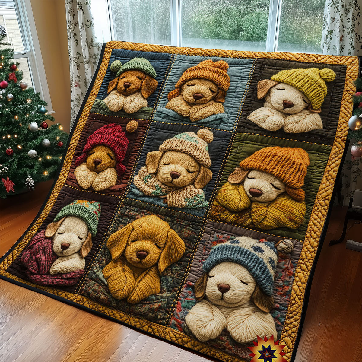 Sleeping Winter Puppy WY2811035CL Quilt