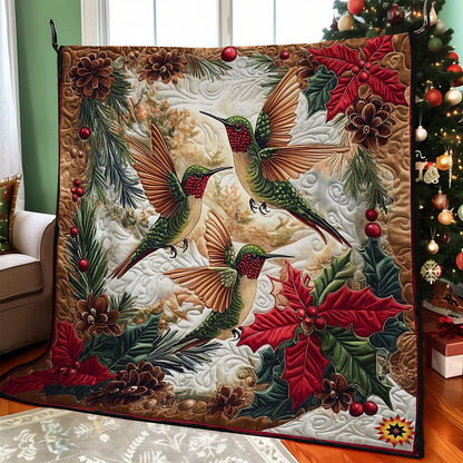 Poinsettia Hummingbird WY0412027CL Quilt
