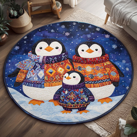 Penguin Family WJ0505029CL Quilted Round Mat