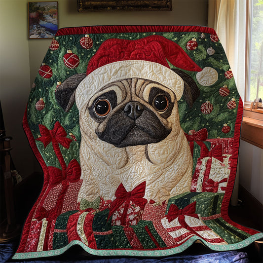 Cute Pug Christmas WX2111014CL Quilt