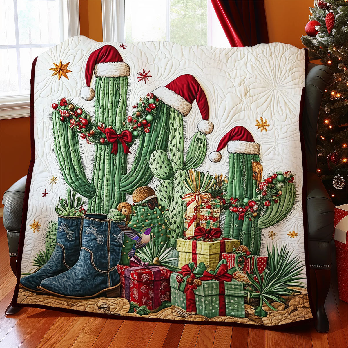 Cactus Cowboy Christmas WY2511017CL Quilt