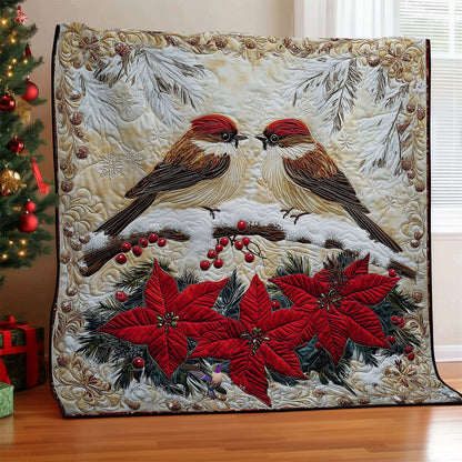 Poinsettia Couple Bird WY2611035CL Quilt