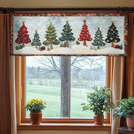 Christmas Tree Glowlight WN0707016CL Quilted Valance