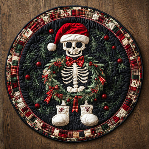 Snowboot Skeleton WN1107065CL Quilted Round Mat