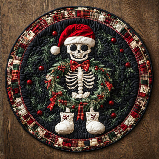 Snowboot Skeleton WN1107065CL Quilted Round Mat