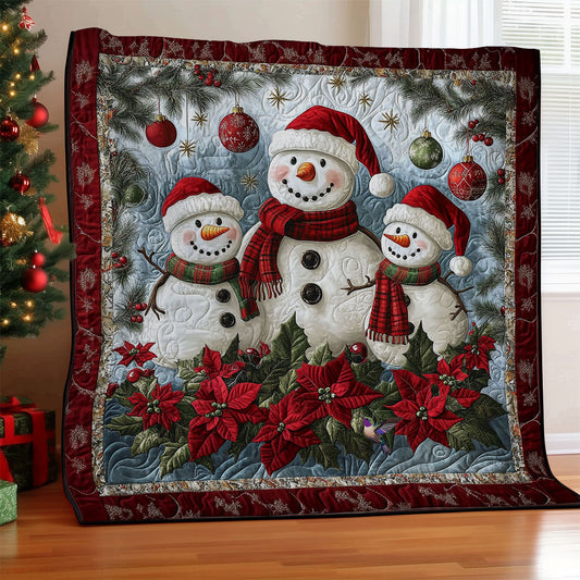 Poinsettia Snowman WY2811008CL Quilt