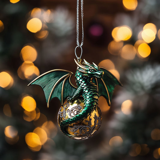 Emerald Dragon Egg LT2010011CL Christmas Ornament