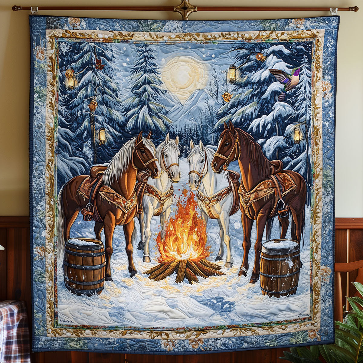 Campfire Horse WY0712049CL Quilt