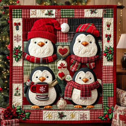 Chubby Red Penguins XR0910022CL Quilt