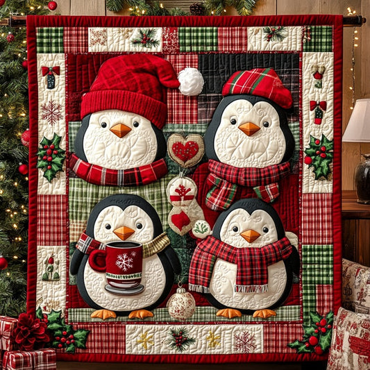 Chubby Red Penguins XR0910022CL Quilt