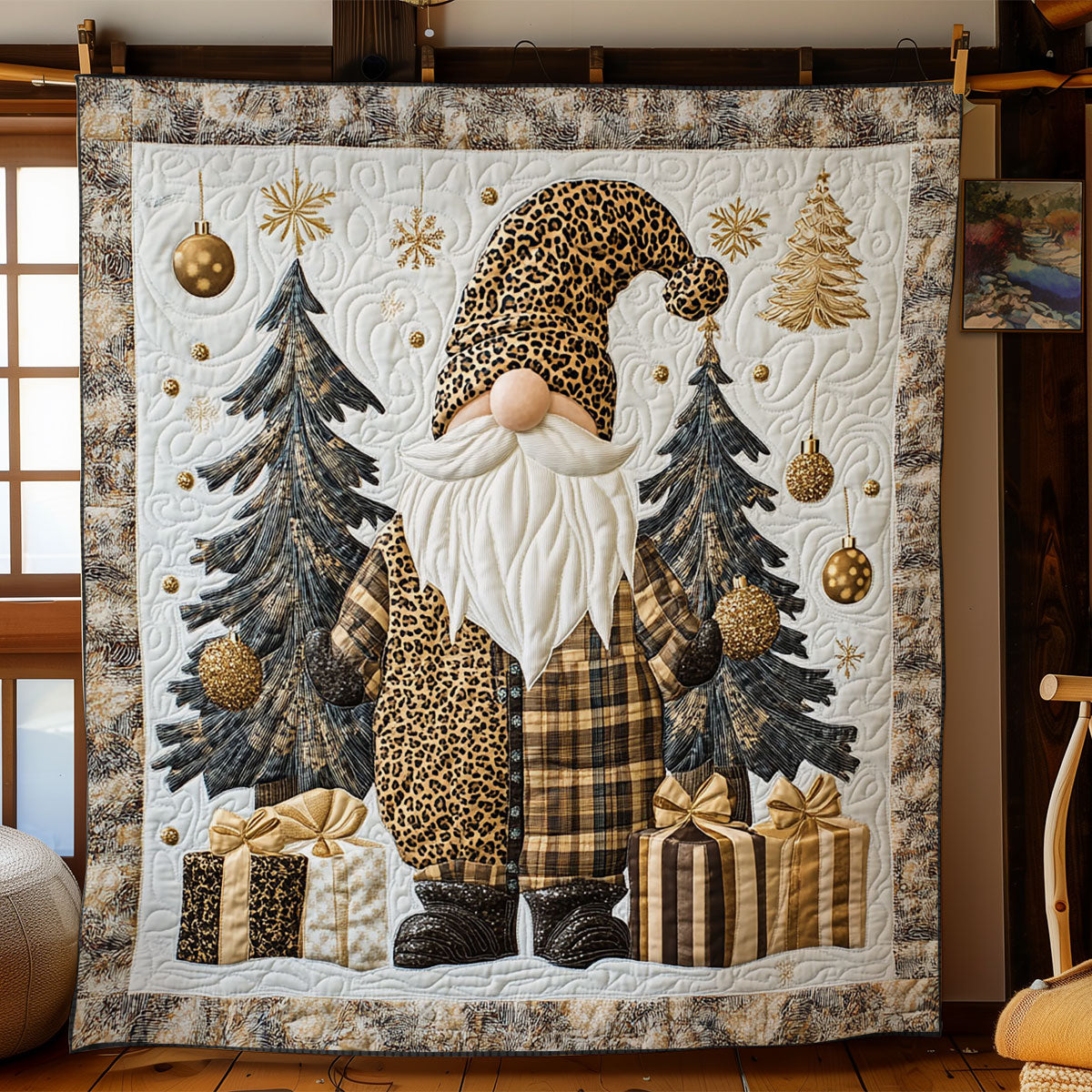 Golden Gnome Cheer WN1207041CL Quilt