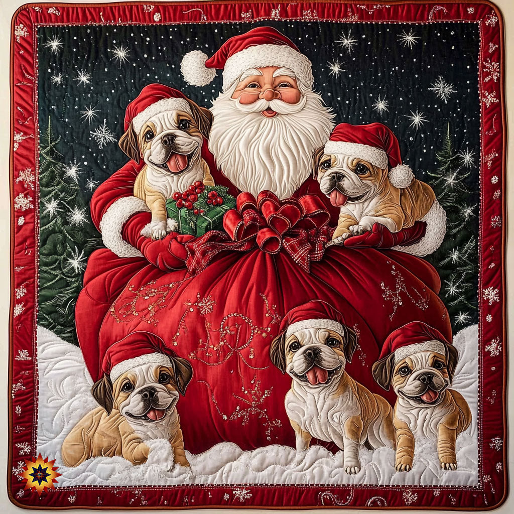 Santa Claus And Pug WY0712009CL Quilt