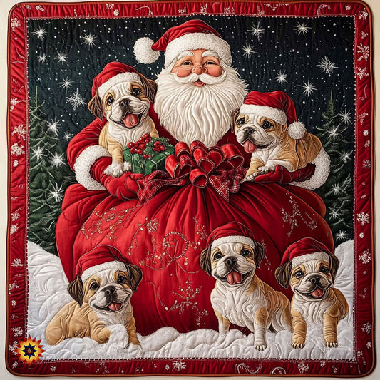 Santa Claus And Pug WY0712009CL Quilt