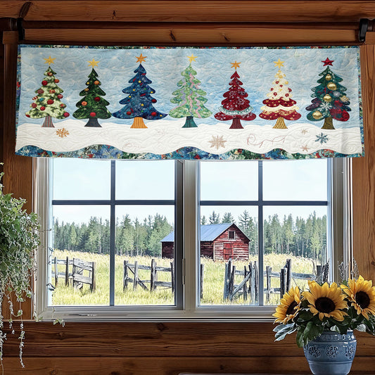 Christmas Tree Sparkle WN0707032CL Quilted Valance